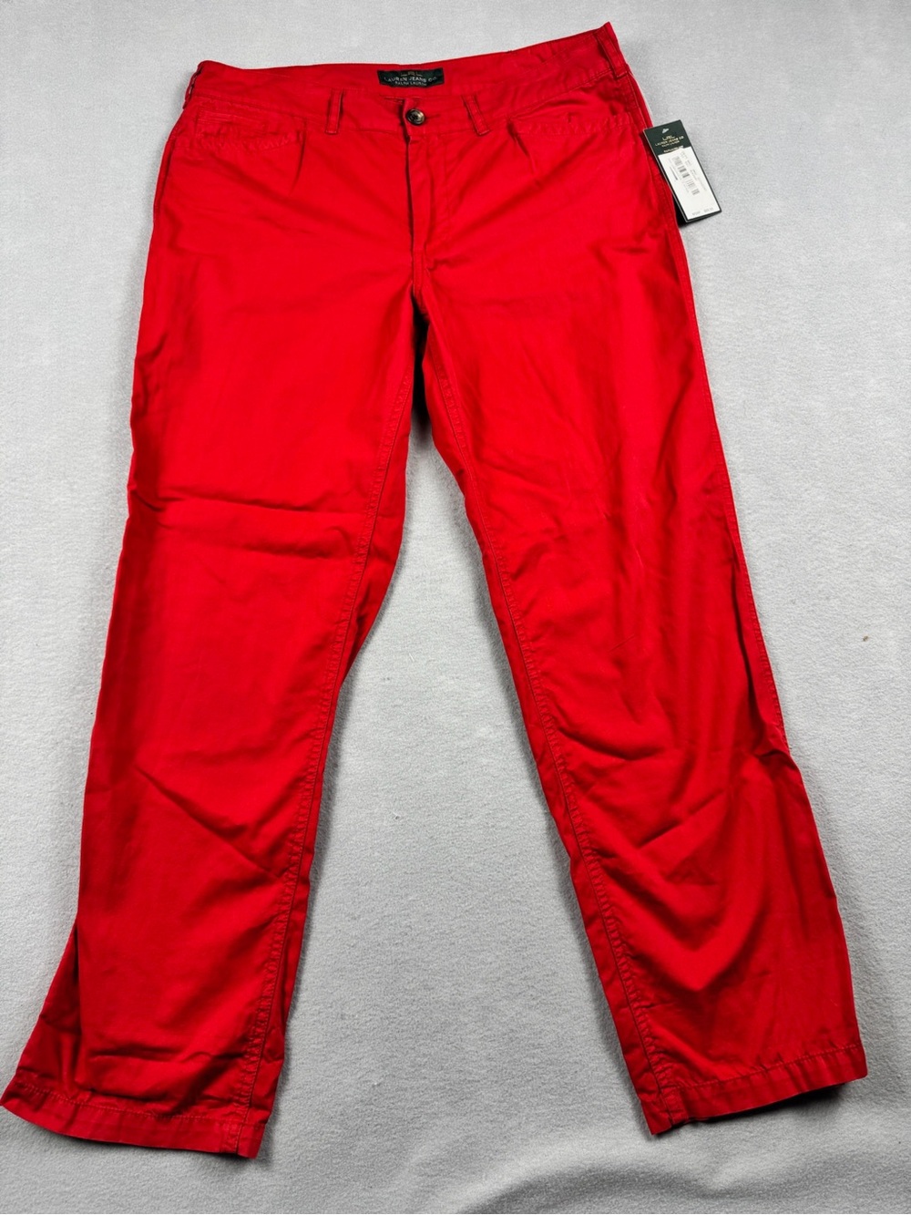 Ralph Lauren Jeans 100% Cotton Wide Leg Red Pants Women’s 10 Holiday Classic